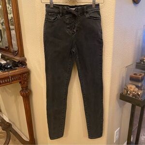 PACSUN Women Dark Gray Super High Rise Jegging Lace Up Stretchy Jeans Size 25